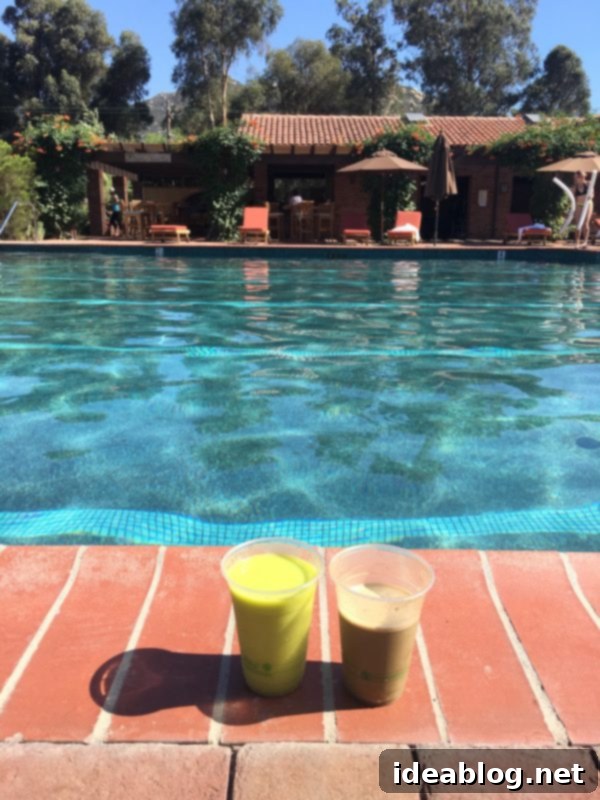 Rancho La Puerta Rediscovered: 5 Practical Wellness Insights 19 The vibrant pool bar at Rancho La Puerta, serving healthy refreshments.