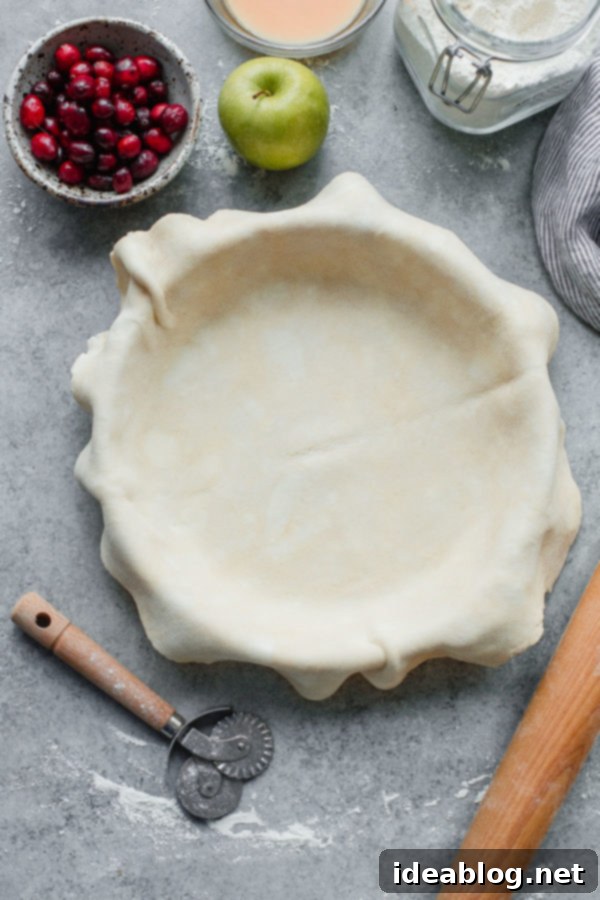 Autumn's Apple Cranberry Delight 8 Visual guide on how to make a flaky all-butter pie crust