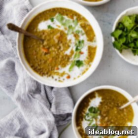 Fragrant Slow Cooker Curried Lentil Soup 8 Slow Cooker Curried Lentil Soup - an EASY flavorful lentil soup flavored with turmeric, ginger, cardamom, cloves, cinnamon, and coconut milk.
