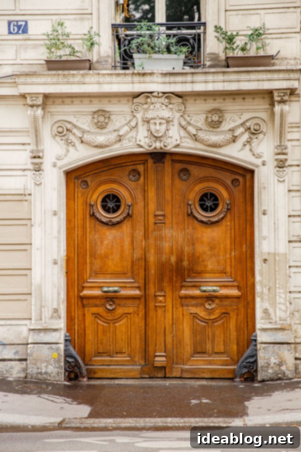 The Taste of Paris: Your Dining Companion 16 An ornate old wooden door in a charming Parisian alleyway.