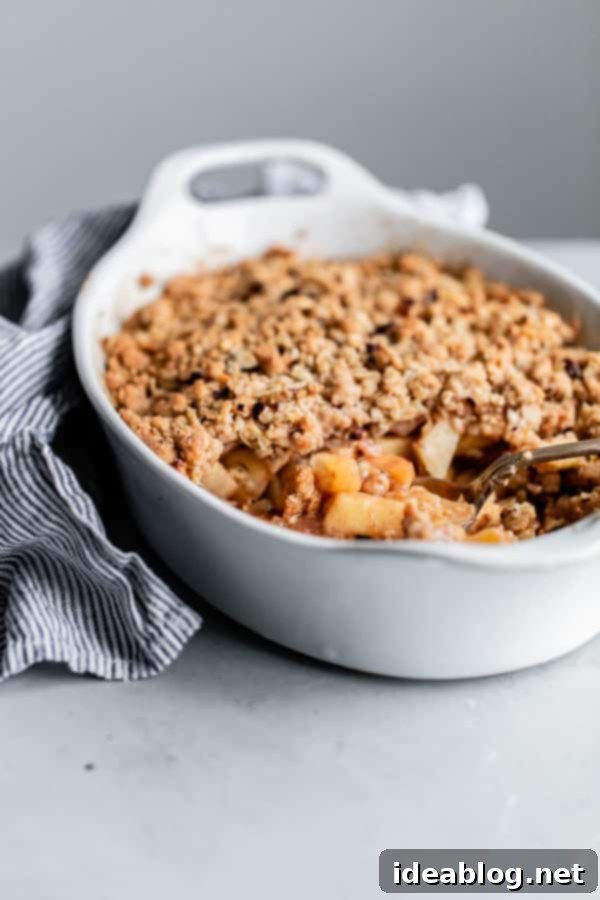 Rustic Apple Hazelnut Crumble 8 Baked Apple Hazelnut Crisp in a dish