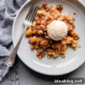 Rustic Apple Hazelnut Crumble 10 Apple Hazelnut Crisp with Vanilla Ice Cream