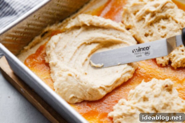 Harvest Spice Coffee Cake with Creamy Pumpkin Swirl 15 Spiced Coffee Cake batter in pan, ready for baking.