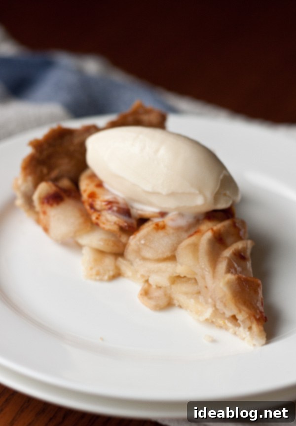 French Country Apple Galette 2 Slice of Rustic French Apple Tart with Ice Cream