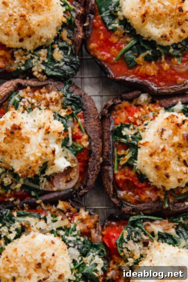 10 Healthy Make Ahead Meals - these hearty, wholesome meals that can be prepped almost entirely ahead or made even easier with a few basic tips.  Stuffed Portobello Mushrooms