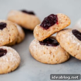 Hazelnut Jam Thumbprints 2 Hazelnut Thumbprint Cookies with Jam