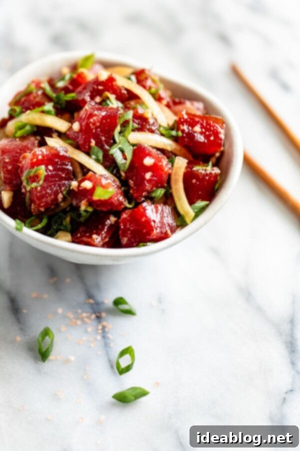 Valentine's Delights: 14 Sweet & Savory Creations 14 Shoyu Ahi Poke in a bowl with rice and fresh vegetables