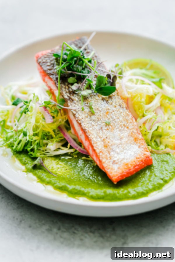 Valentine's Delights: 14 Sweet & Savory Creations 9 Seared Sockeye Salmon Dinner Recipe with vibrant chile adobo sauce