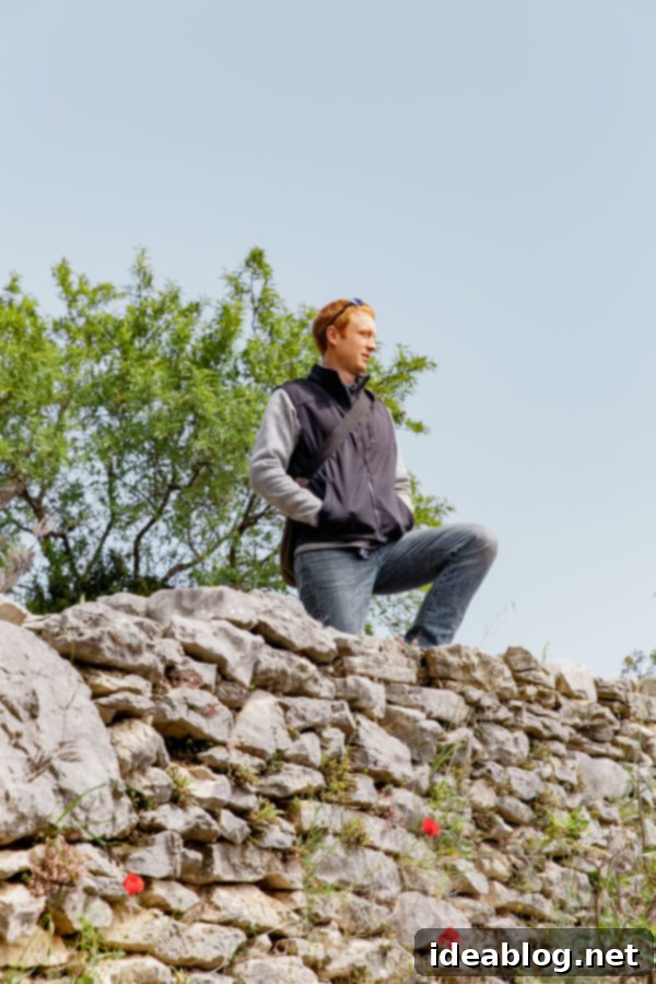 Provence Calling Your French Countryside Handbook 19 Man standing on ancient ruin wall overlooking Luberon