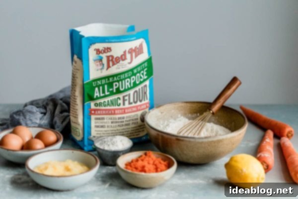 High-Quality Ingredients for Your Best Carrot Cake Ever Fresh Ingredients for Homemade Carrot Cake
