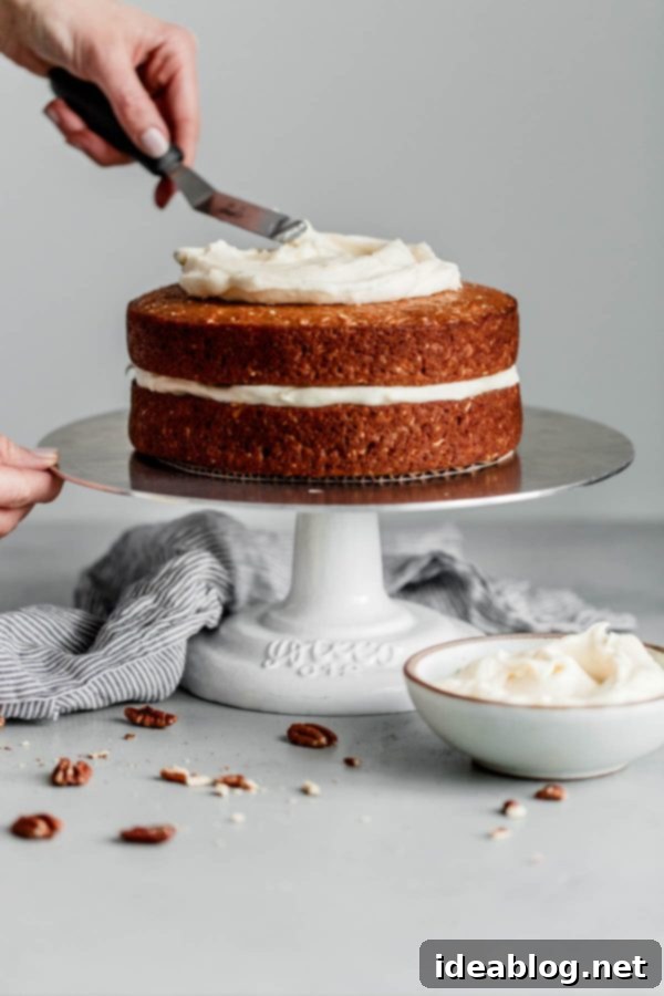 Moist Carrot Cake with Zesty Lemon Cream Cheese Frosting 2 Decorating Carrot Cake with Cream Cheese Frosting