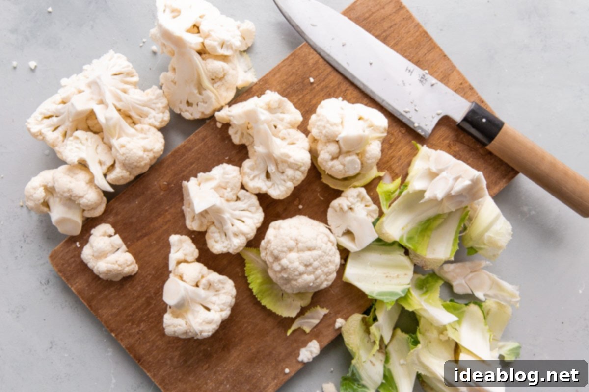 Perfect Cauliflower Florets 7 How to Cut Cauliflower Florets - Final Sizing