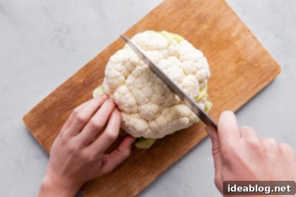 How to Cut Cauliflower - a simple step by step guide on how to cut cauliflower (and how to cut cauliflower florets) for your favorite cauliflower recipes. #abeautifulplate #cooking #guide #cauliflower #howto How to Cut Cauliflower into Florets Step-by-Step