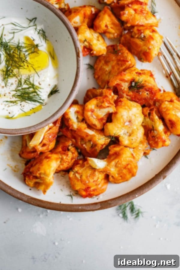 Spicy Vegan Cauliflower Wings 7 Baked Buffalo Cauliflower Florets
