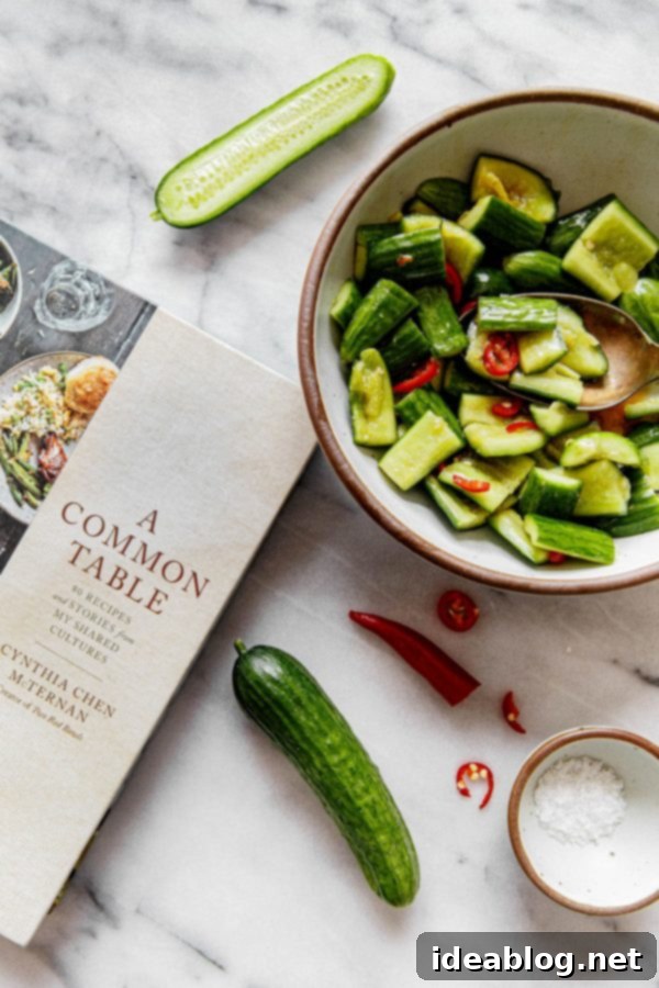 Garlic Chili Smashed Cucumber Salad 2 A Common Table Cookbook Open to Chinese Cucumber Salad Recipe
