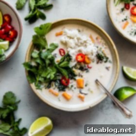 Aromatic Thai Coconut Soup with Golden Sweet Potato and Vibrant Kale 4 Thai Coconut Soup