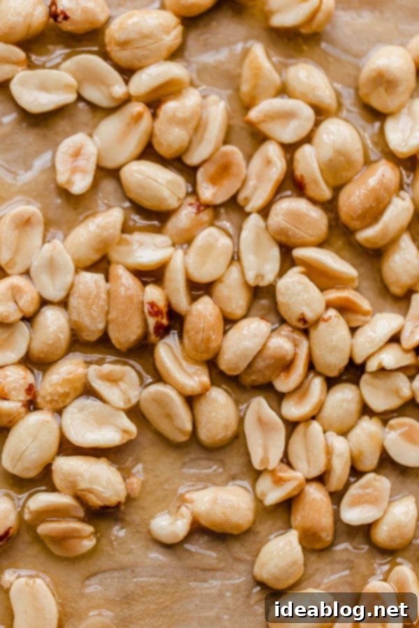 Golden Honey Peanut Butter Custard Pops 4 Candied Peanuts Cooling on Parchment Paper
