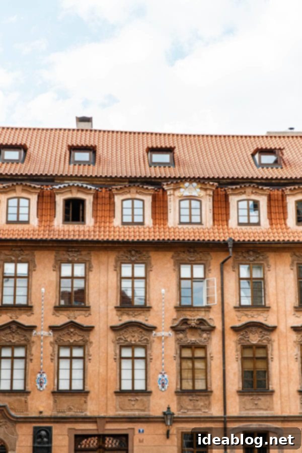 Prague Building - stunning architecture in the city. #travel #prague #travelguide Ornate Prague Building facade