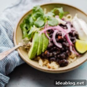 No-Soak Instant Pot Black Beans 4 Black Bean and Rice Bowl