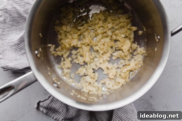 Fragrant Basmati Pilaf 2 Cooked Diced Onion in Pot for Basmati Pilaf