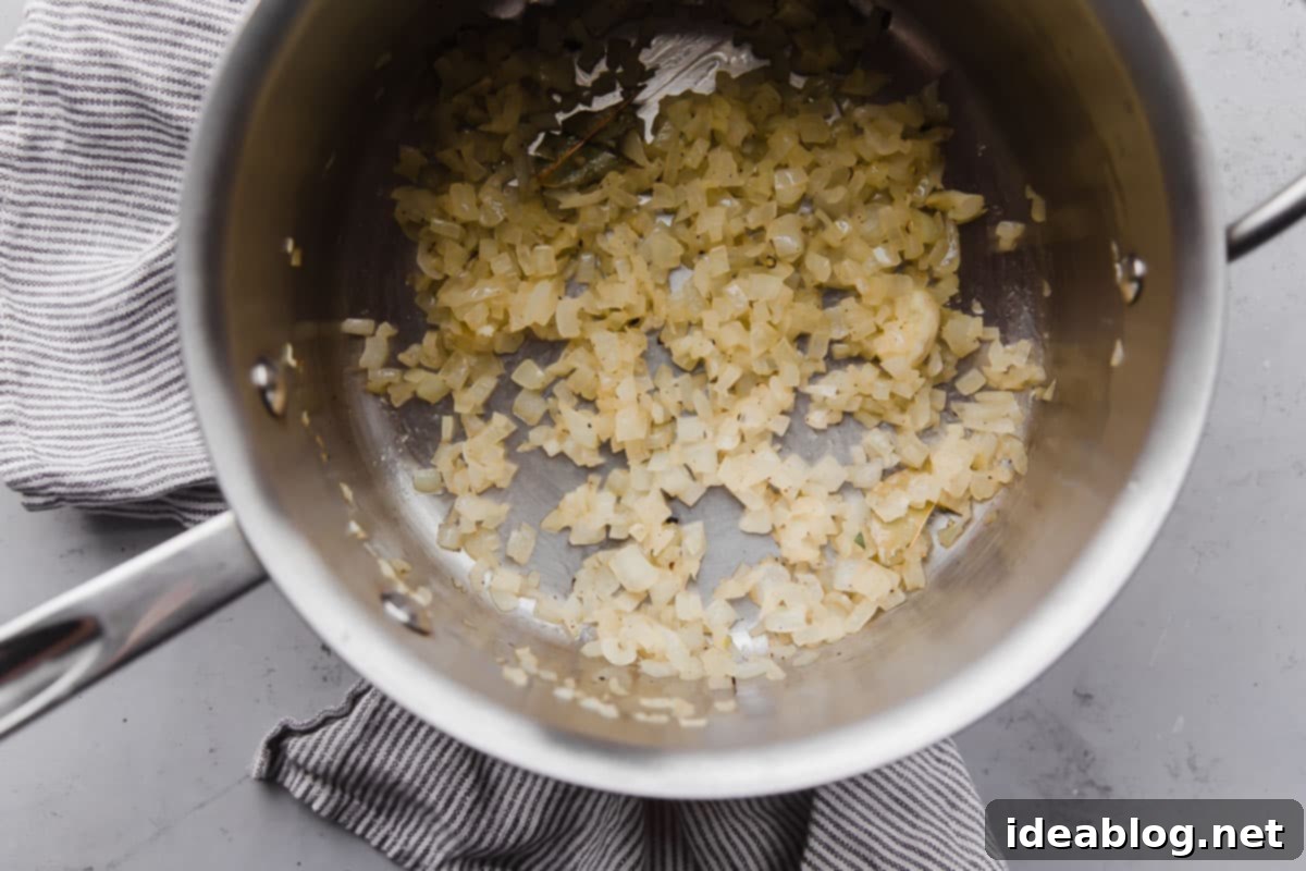 Fragrant Basmati Pilaf 5 Cooked Diced Onion in Pot