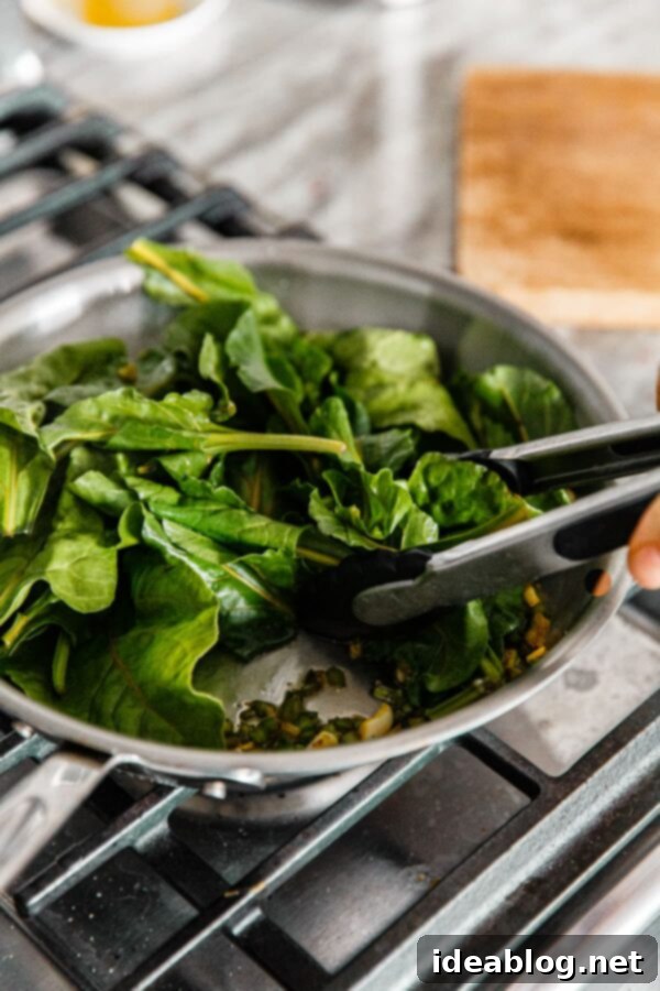 Garlicky Sautéed Beet Greens 5 Sautéing Beet Greens on Stove