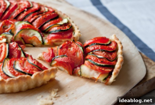 Summer Tomato Zucchini Tart 8 Baked Tomato Zucchini Tart