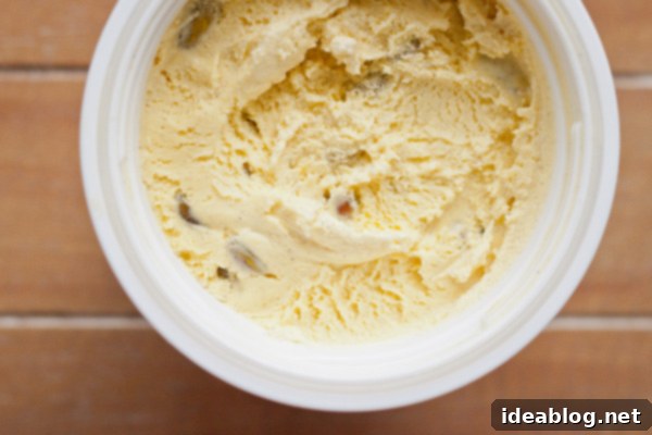Aromatic Saffron Cardamom Ice Cream 4 Homemade Saffron Cardamom Ice Cream in Container