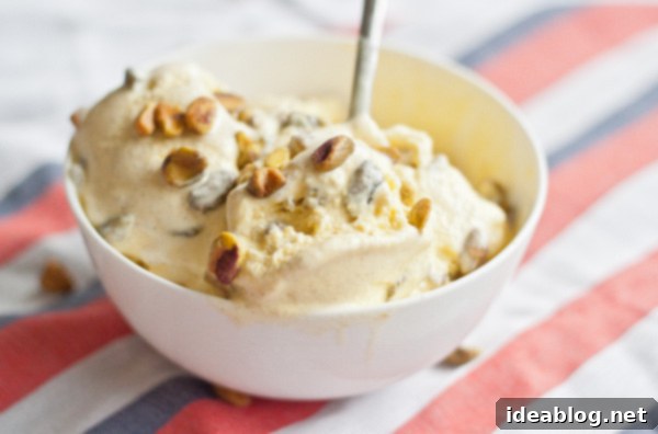Aromatic Saffron Cardamom Ice Cream 5 Saffron Cardamom Ice Cream in a bowl