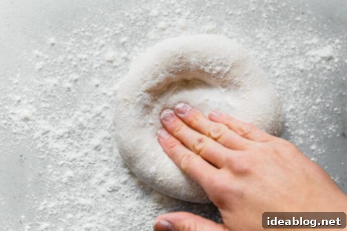 Artisan Sourdough Pizza Dough 22 How to Shape Pizza Dough by pressing from center outwards