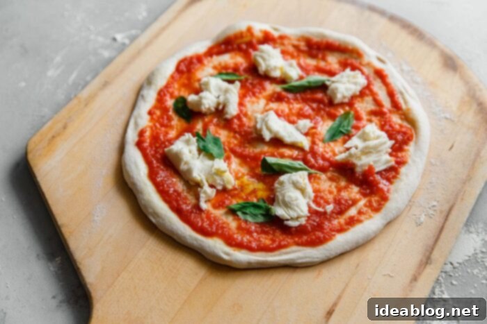 Artisan Sourdough Pizza Dough 26 How to Make Sourdough Pizza: Adding mozzarella and basil