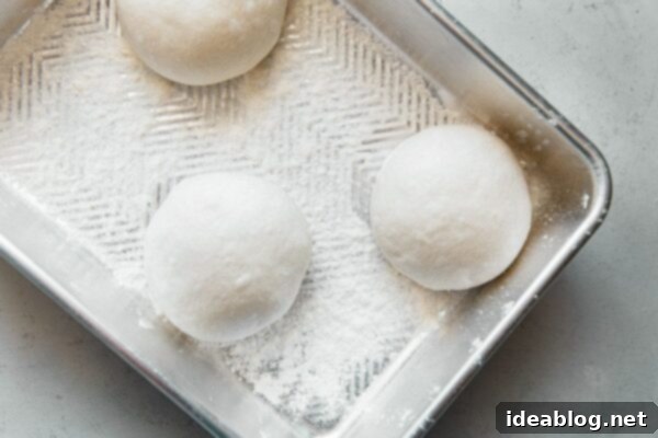 Artisan Sourdough Pizza Dough 38 Pizza Dough in Floured Proofing Container