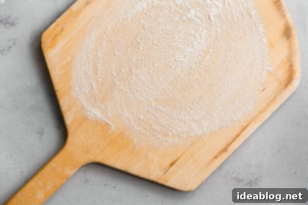 Artisan Sourdough Pizza Dough 40 Flour and Semolina Dusted Pizza Peel