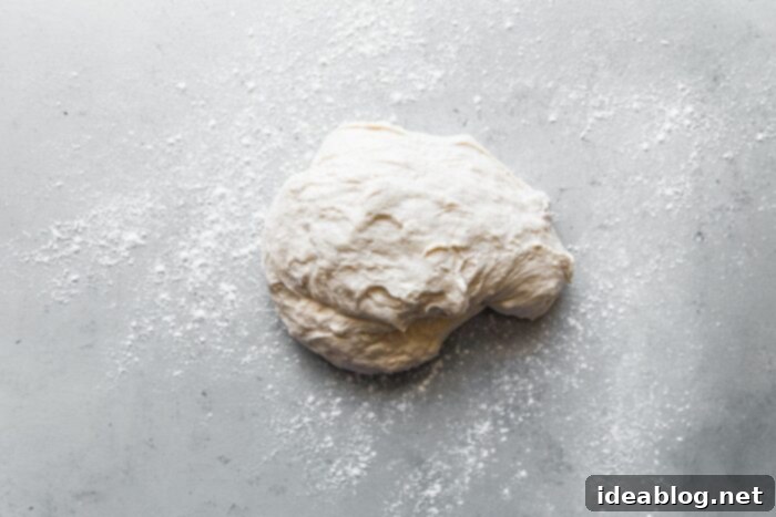 Artisan Sourdough Pizza Dough 8 Sourdough Pizza Dough on Floured Surface