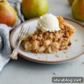 Golden Pear Crumble Delight 11 Slice of Pear Pie with Streusel Topping