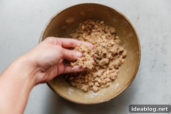 Rustic Raspberry Hazelnut Crumb Bake 21 Hazelnut Crumb Topping in Bowl