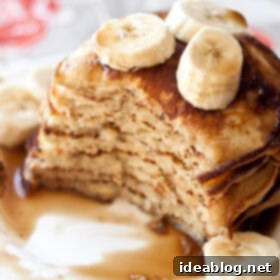 Tropical Banana Pancakes with Golden Coconut Caramel 7 Banana Pancakes with Coconut Caramel Syrup