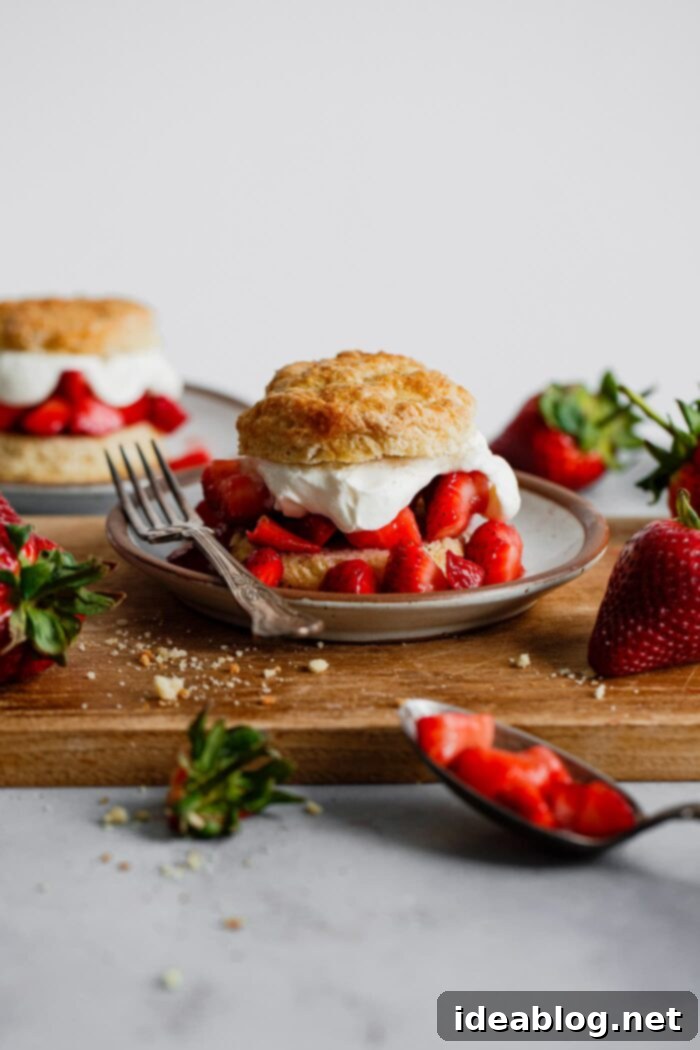 Lemon Cloud Strawberry Shortcakes 2 Strawberry Shortcake on Cutting Board