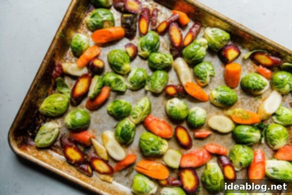 Autumn Harvest Farro Bowl 15 Brussels sprouts and Carrots on Sheet Pan