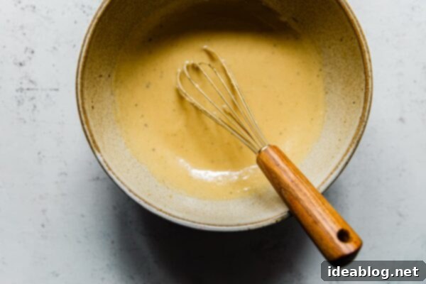 Autumn Harvest Farro Bowl 17 Maple Tahini Dressing in Bowl