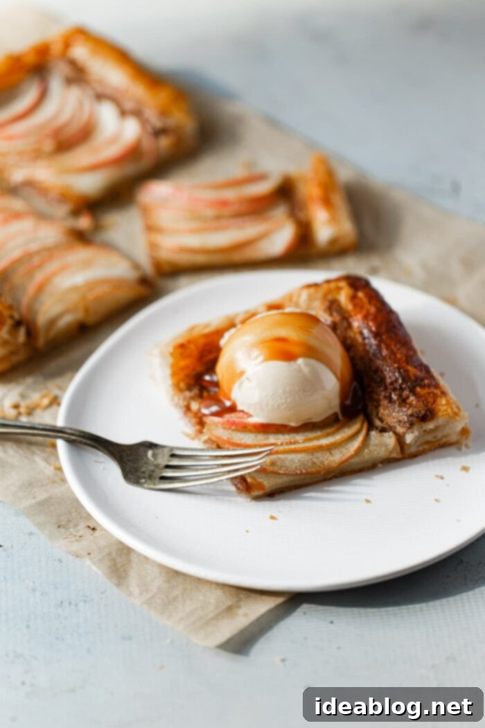 Autumn Apple Cloud Tart 13 Puff Pastry Apple Tart with Ice Cream and Caramel