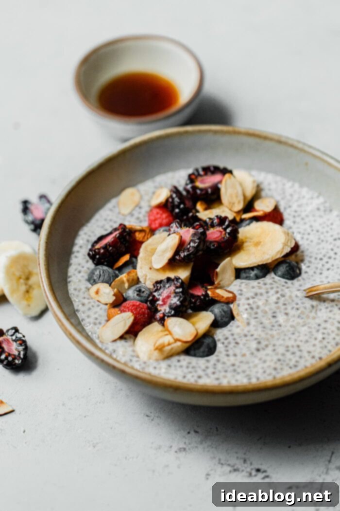 Effortless Overnight Chia Pudding 3 Overnight Chia Pudding with fresh mixed berries.