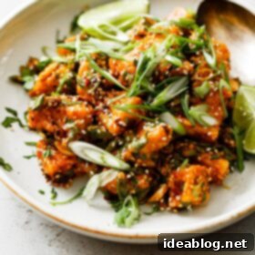 Spicy Peanut Crunch Tofu 14 Crispy Tofu with Spicy Chili Crisp Sauce and Scallions