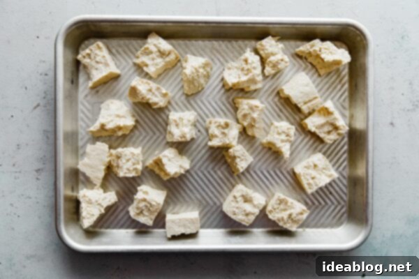 Spicy Peanut Crunch Tofu 15 Torn Tofu Pieces for Baking