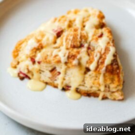 Zesty Orange Glazed Rhubarb Scones 12 Rhubarb Scones with Orange Glaze