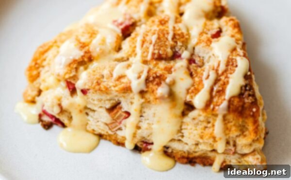 Zesty Orange Glazed Rhubarb Scones 17 Rhubarb Scones with Orange Glaze