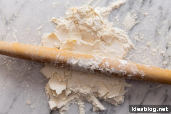 Ultimate Flaky Quiche Pastry 12 Rolling Butter into Flour for Quiche Crust