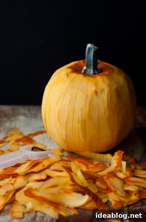 Pumpkin Zing 3 Peeled Sugar Pie Pumpkin ready for cubing