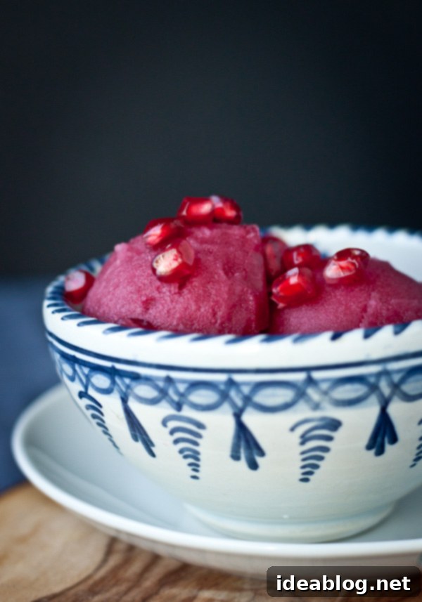 Zesty Pomegranate Ginger Sorbet 5 Pomegranate Ginger Sorbet