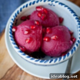 Zesty Pomegranate Ginger Sorbet 6 Pomegranate Ginger Sorbet